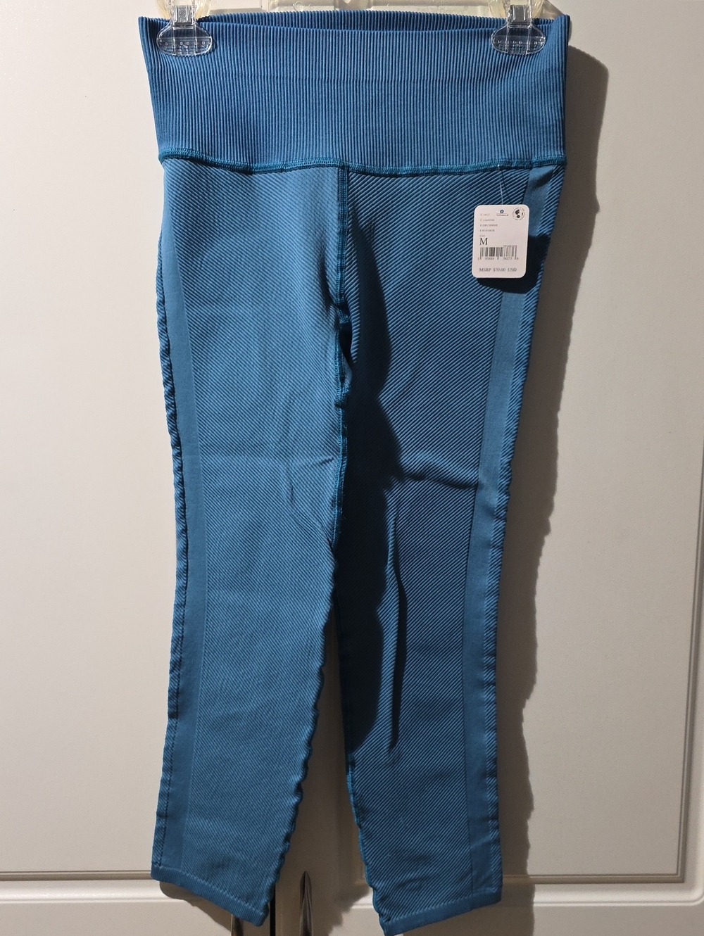 FP Movement by Free People Ribbed High-Rise Jeggings in Blue